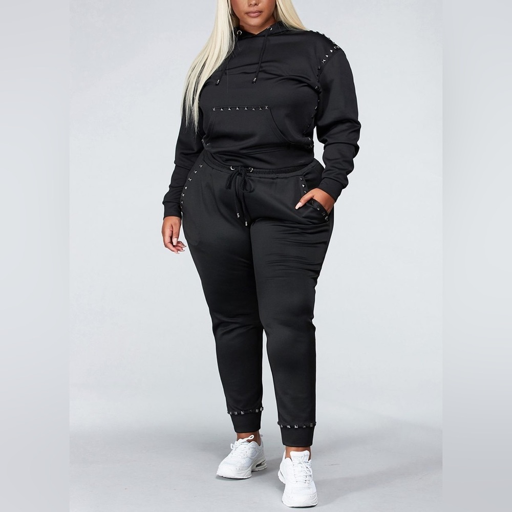 Edgy Studded Pants Set